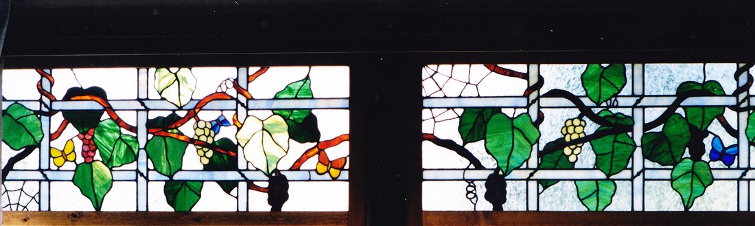 original vine and trellis stained glass design