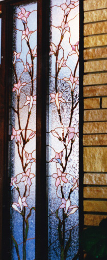 Magnolia stained glass room dividers